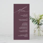 Carte de menu de cérémonie de mariage de script mo (Debout devant)