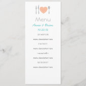 Carte de menu de coeur (Devant)