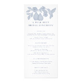Carte de menu de déjeuner de mariage Dusty Blue Pe (Devant)