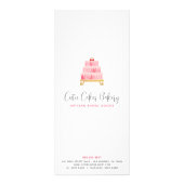 Carte de menu de dessert de gâteau aquarelle rose (Dos)