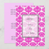carte de menu de dîner, damassé (Devant / Derrière)