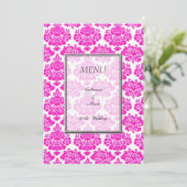 carte de menu de dîner, damassé (Debout devant)