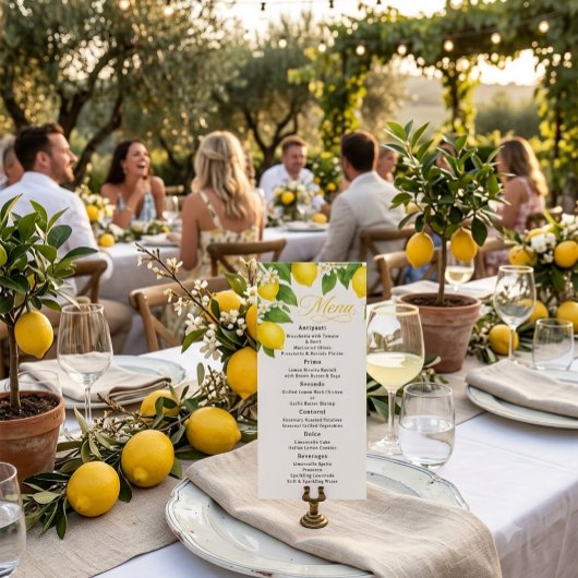Carte de Menu de Dîner d'Anniversaire Italien à l'