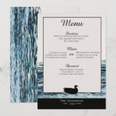 Carte de menu de dîner de l'étang de canard sauvag (Devant / Derrière)