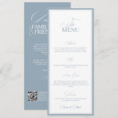Carte de menu de dîner de mariage argenté Old Mone (Devant / Derrière)