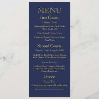 Carte de menu de dîner de mariage avec le ton