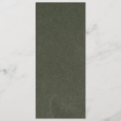 Carte de Menu de Dîner de Mariage Élégant Vert Sau (Dos)