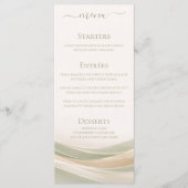 Carte de menu de dîner de mariage et de bar vert s (Devant)