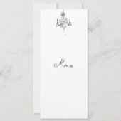 Carte de menu de dîner de mariage noir et blanc de (Devant)