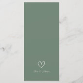 Carte de menu de dîner de mariage vert olive (Dos)