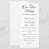 Carte de menu de dîner de répétition Chic One Day (Devant / Derrière)