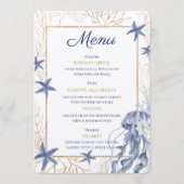 Carte de menu de dîner de répétition de mariage cô (Devant)