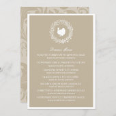 Carte de menu de dîner de thanksgiving de (Devant / Derrière)