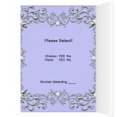 Carte de menu de dîner Diamant Bleu Argent (Intérieur (Gauche))