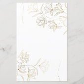 Carte de menu de dîner Fleur d'Or (Dos)