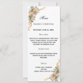 Carte de menu de dîner ruban floral jaune doré (Devant)