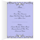 Carte de menu de dîner Silver Blue Diamond (Intérieur (Droit))