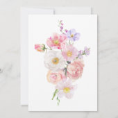 Carte de menu de douche de mariage floral rose Elo (Dos)