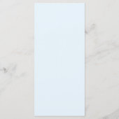 Carte de menu de douche de mariage florale bleue e (Dos)