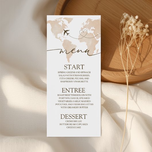 Carte de menu de douche pour aventure de voyage 4x