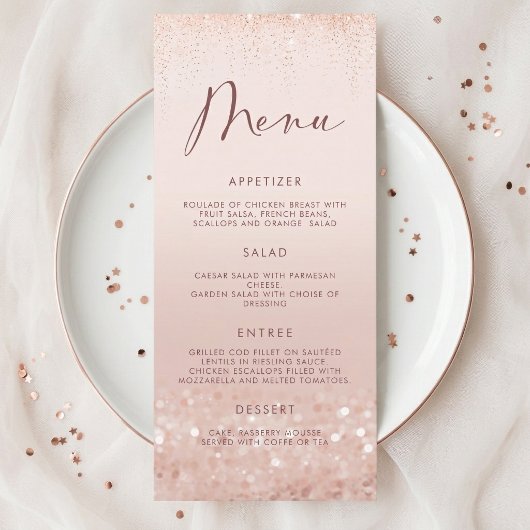 Carte de menu de fête d'anniversaire 18 ans paille