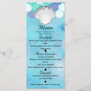 Carte de menu de fête d'anniversaire à écailles de