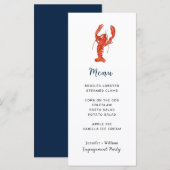 Carte de menu de fête de fruits de mer au homard (Devant / Derrière)