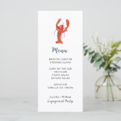Carte de menu de fête de fruits de mer au homard (Debout devant)