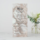 Carte de menu de fête Rose Pâle Or Argent Glamour  (Debout devant)
