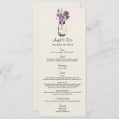 Carte de menu de fleurs sauvages et de pot de (Devant / Derrière)