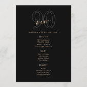Carte de Menu de la Fête d'Anniversaire des 90 ans (Devant)
