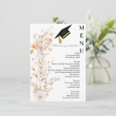 Carte de menu de la fête de Fleur sauvage moderne (Debout devant)