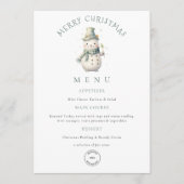 Carte de menu de la fête de Noël de la Snowman Com (Devant)