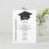 Carte de menu de la partie de graduation minimalis (Debout devant)