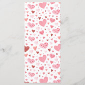 Carte de menu de la Saint-Valentin à cœurs roses a (Dos)