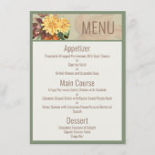 Carte de menu de la suite de mariage botanique d'a (Devant)