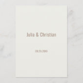 Carte de menu de la suite de mariage botanique d'a (Dos)