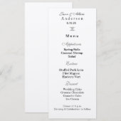 Carte de menu de mariage (Devant / Derrière)