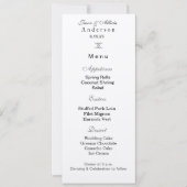 Carte de menu de mariage (Devant)