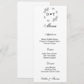 Carte de Menu de Mariage (Devant / Derrière)