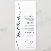 Carte de menu de mariage 4x9 écriture élégante pou (Devant)