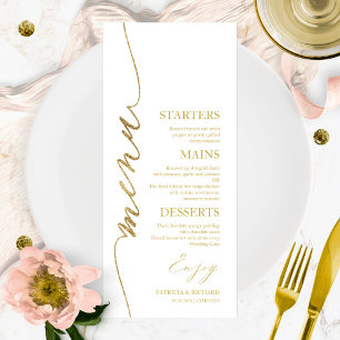 Carte de menu de mariage 4x9 pour assiette et reme