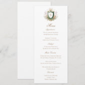 Carte de menu de mariage à armoiries de monogramme (Devant / Derrière)