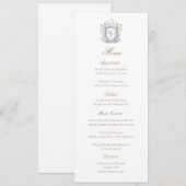 Carte de menu de mariage à armoiries de monogramme (Devant / Derrière)