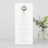 Carte de menu de mariage à armoiries de monogramme (Debout devant)