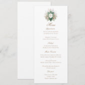 Carte de menu de mariage à armoiries de monogramme (Devant / Derrière)
