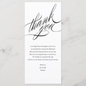 Carte de menu de mariage à calligraphie élégante (Dos)