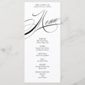 Carte de menu de mariage à calligraphie élégante (Devant)