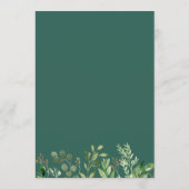 Carte de menu de mariage à la verdure d'eucalyptus (Dos)
