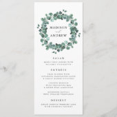 Carte de menu de mariage à la verdure d'eucalyptus (Devant)